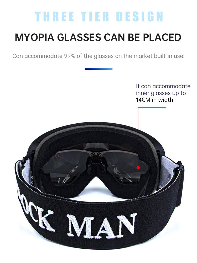 Cover Ski Glasses Winter Outdoor Sports Goggles Double Layer Anti Fog Single Double Plate Snow Goggles