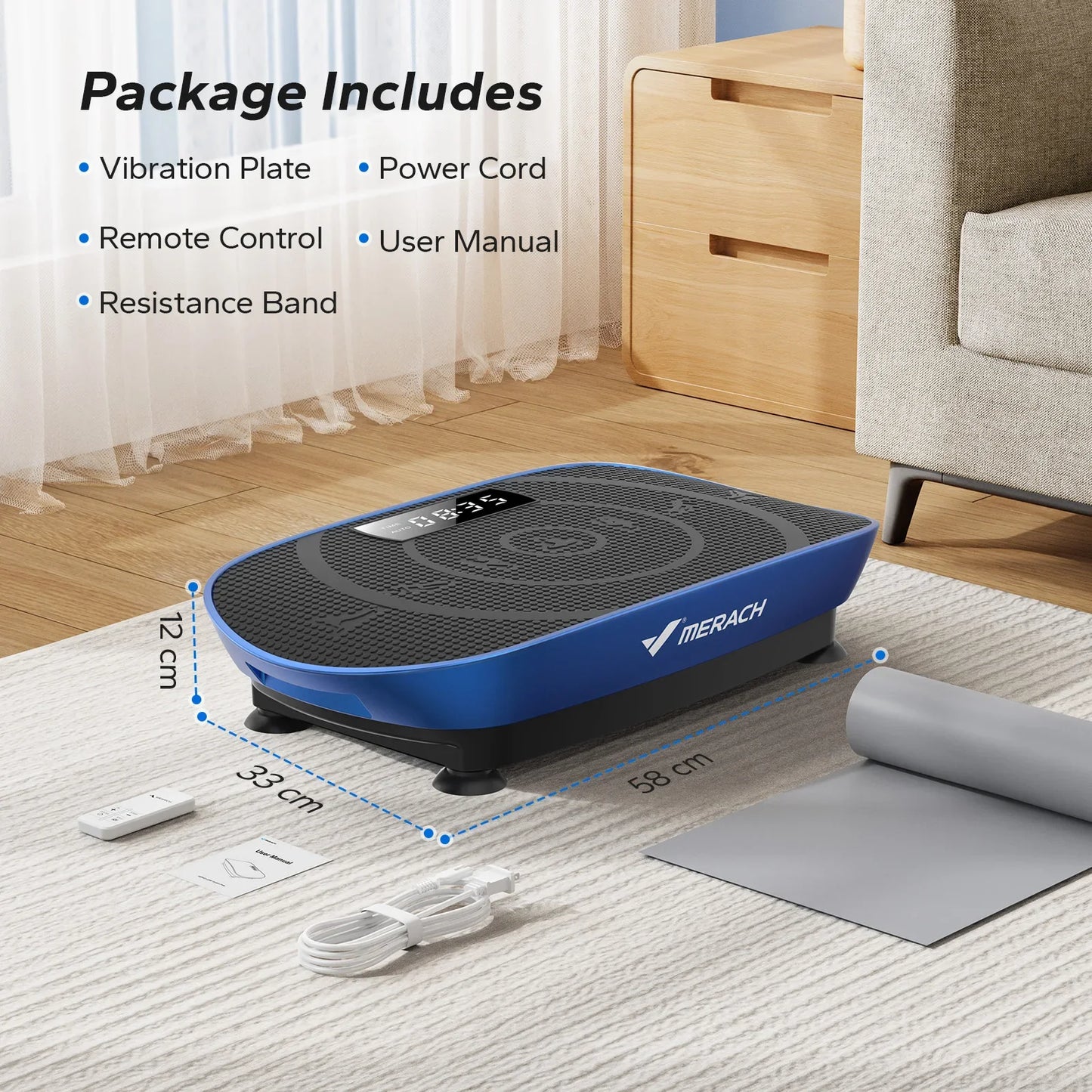 MERACH Vibration Plate CV30 Exercise Machine Whole Body Workout Power Vibrate Fitness Platform Vibration Weight Loss&Shaping
