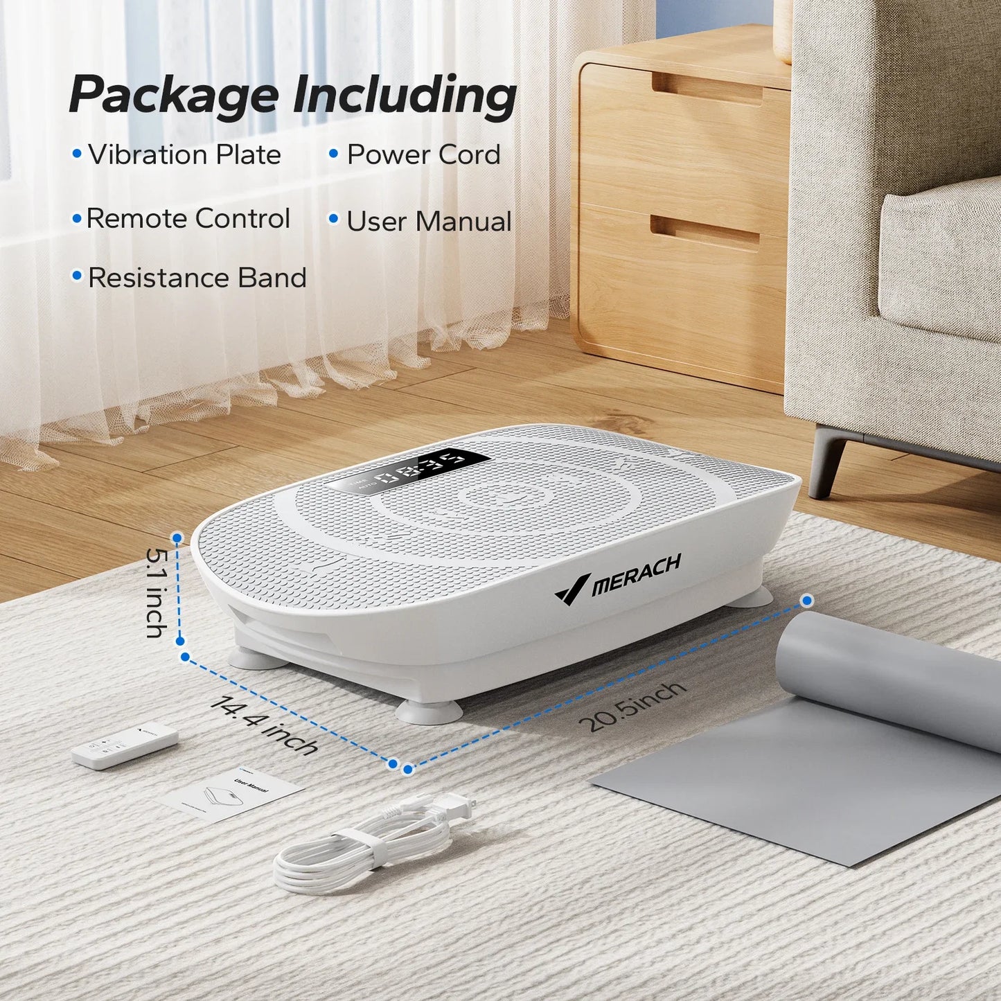 MERACH Vibration Plate CV30 Exercise Machine Whole Body Workout Power Vibrate Fitness Platform Vibration Weight Loss&Shaping