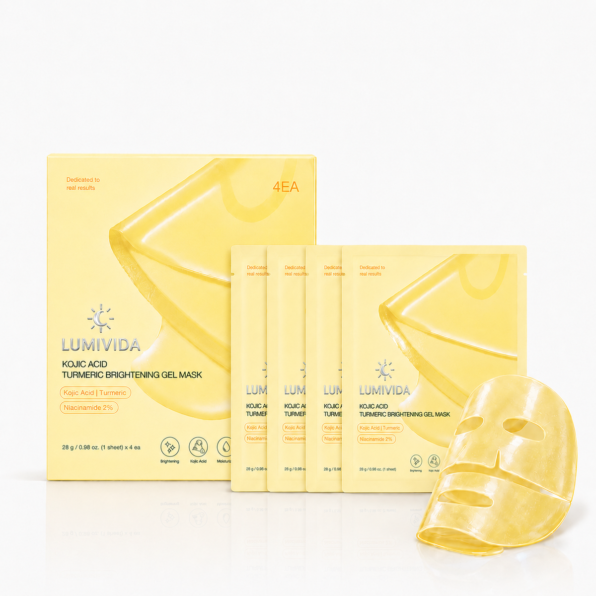Kojic Acid Turmeric Face Mask 4 Pack