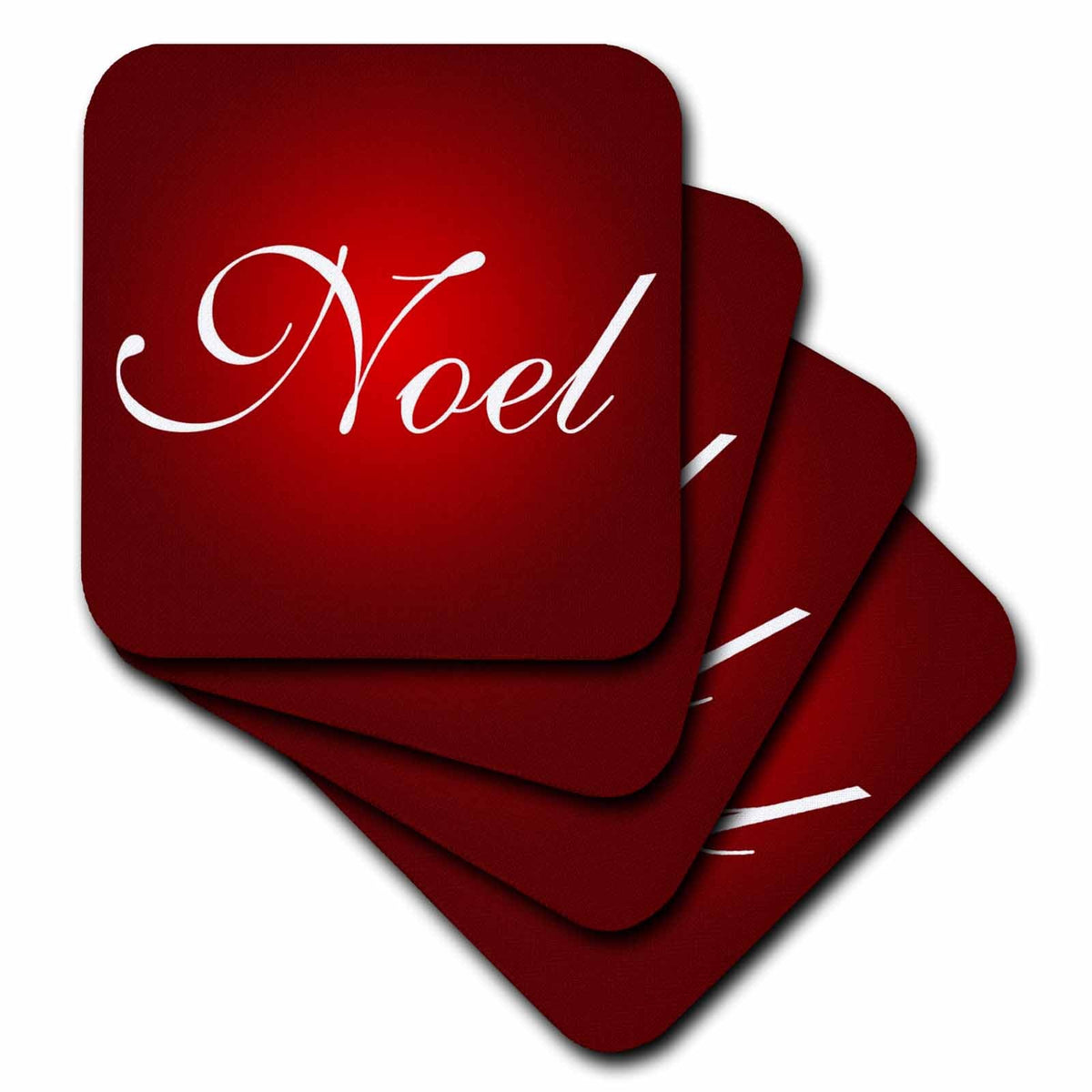 3dRose TDSwhite – Christmas Holidays Xmas - Noel Christmas Message Red White Holiday Colors - Coasters