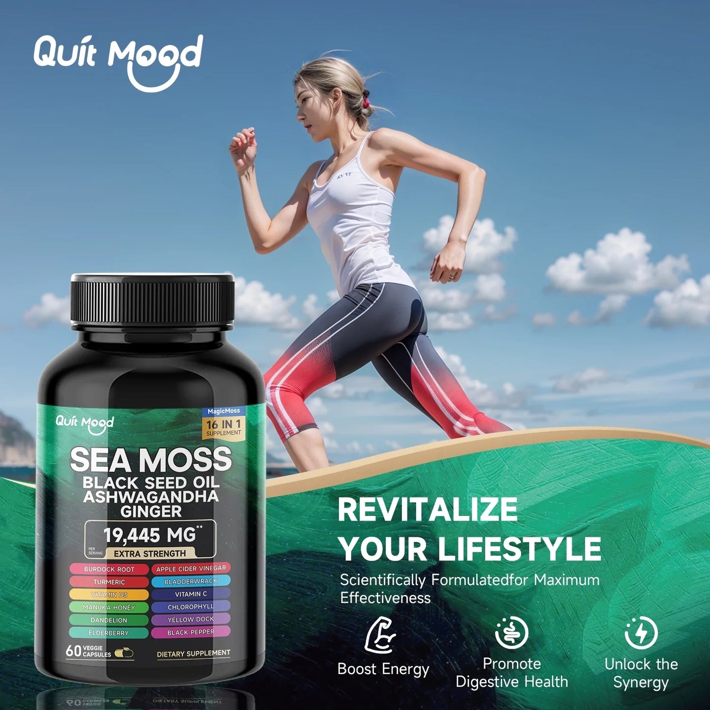 Quit Mood Sea Moss And Black Seed Oil Herbal Capsules