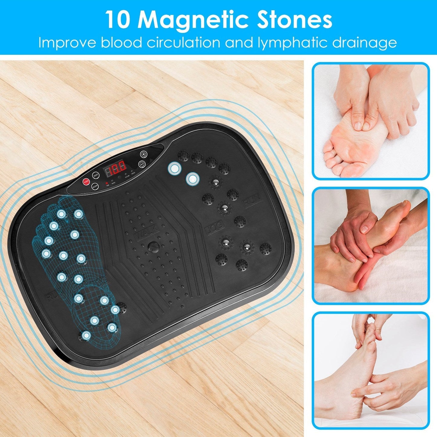 Vibration Exercise Machine Vibrating Plate Platform Whole Body Fitness Vibration Workout Equipment with 120 Speeds 1-20Mins Timer Resistant Bands Remo