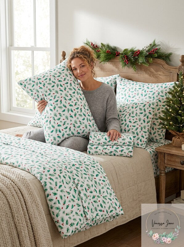 Charter Club Damask Designs Holiday Cotton 4-PC. Full Sheet Set