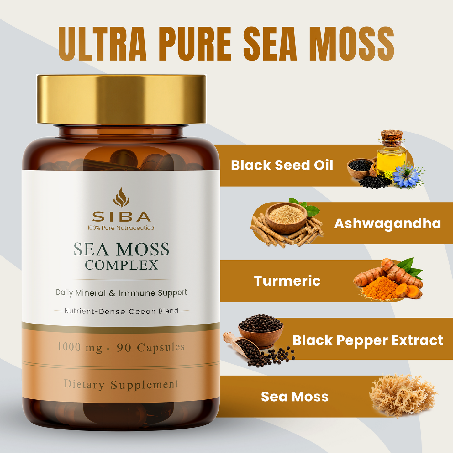 SIBA Sea Moss Complex Capsules – with Black Seed Oil & Turmeric