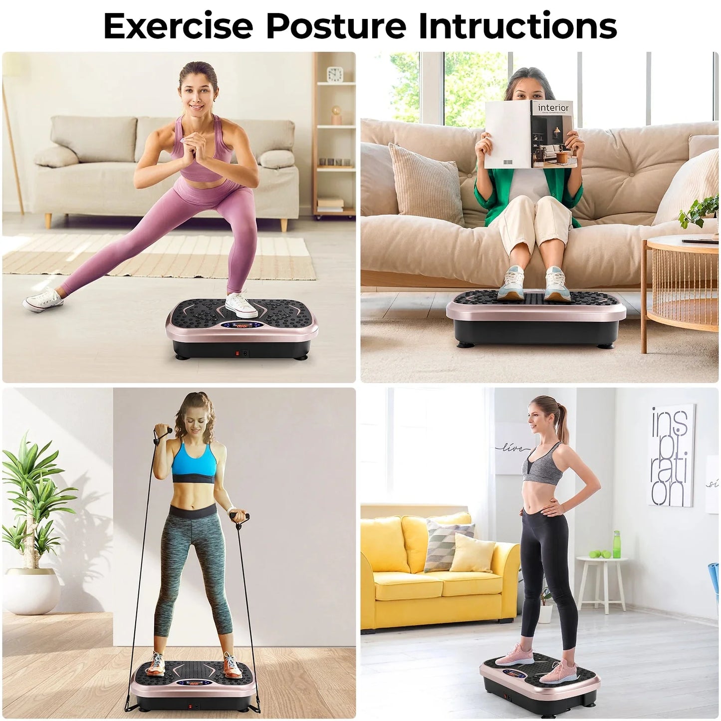 Vibration Plate Exercise Machine – With Resistance Bands
