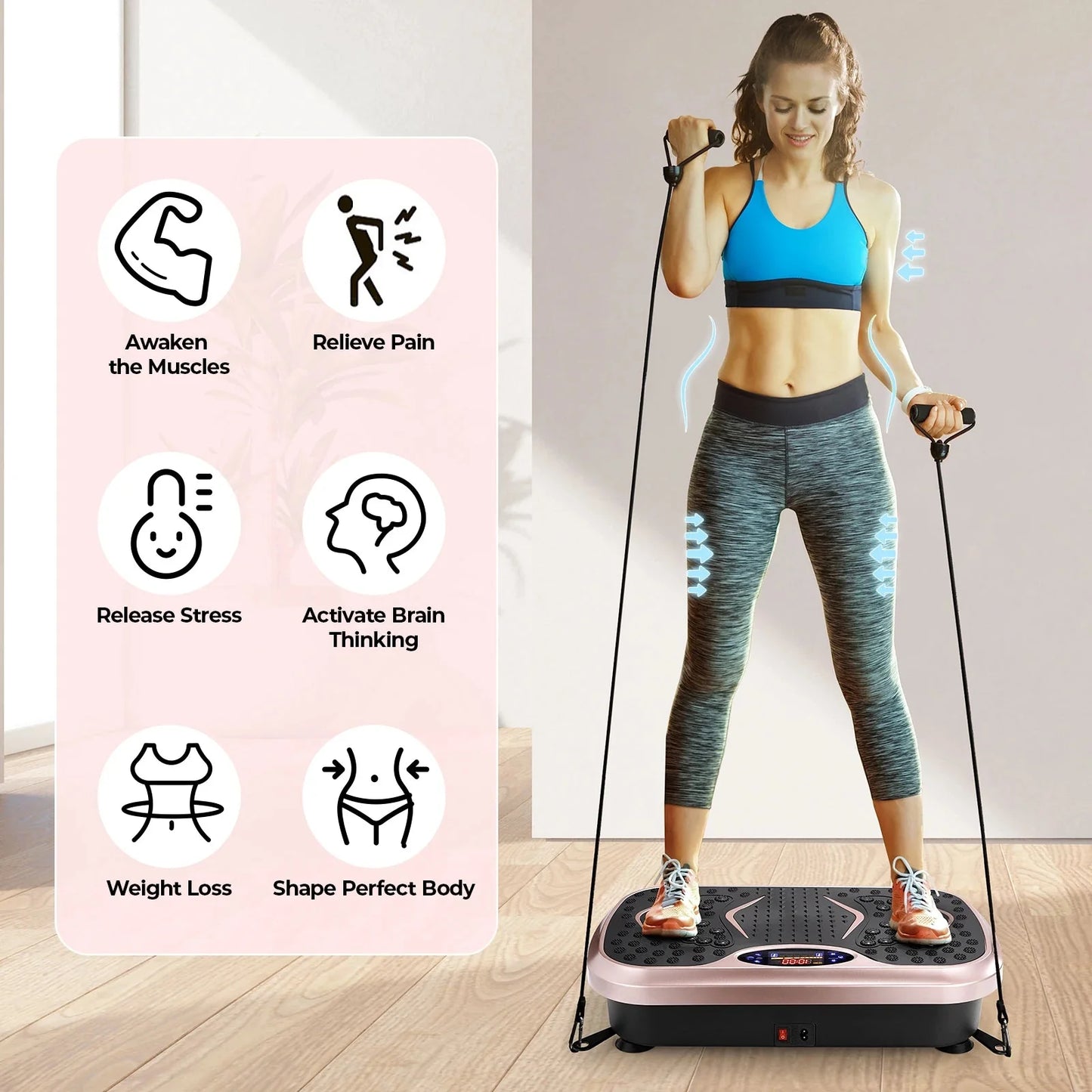 Vibration Plate Exercise Machine – With Resistance Bands